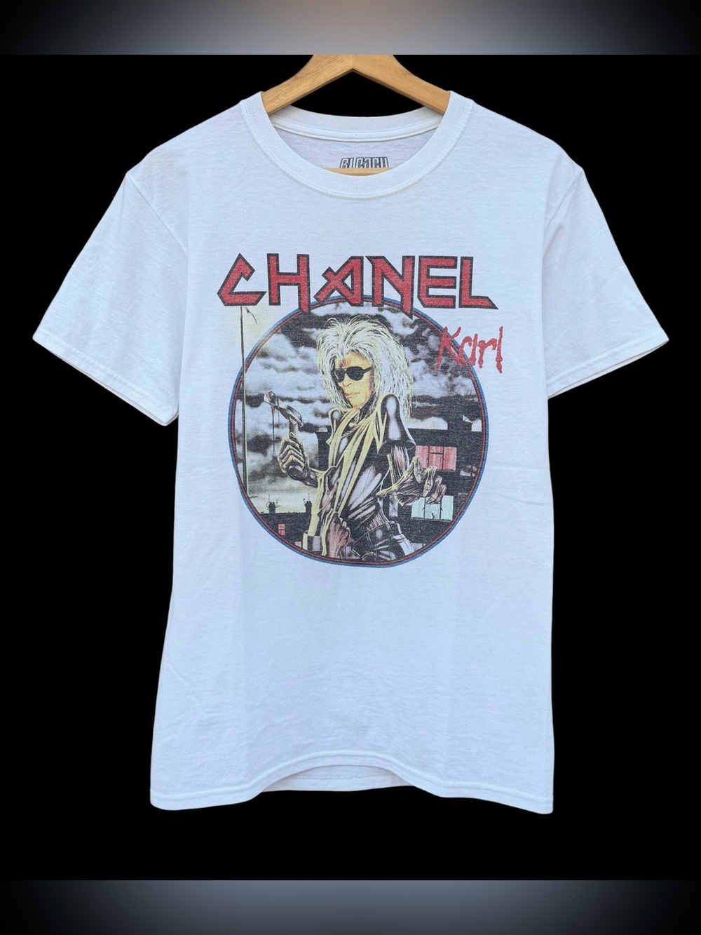 Bleached Goods Iron Lager “Chanel” Tour T-Shirt White Size Small